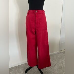 Red Wide-Leg Pants